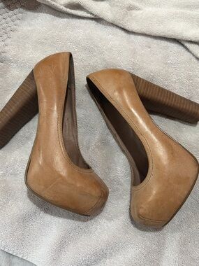 Wild Pair Women's Platform Pumps in Tan